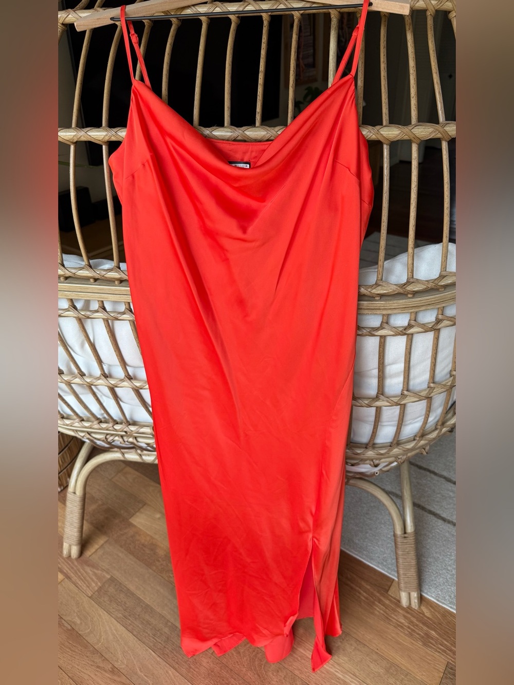 Express - Blaze Orange - Cowl Neck - Maxi Slip Dress